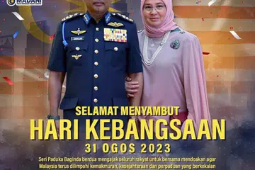 KEWAJIPAN KEKALKAN KEHARMONIAN: Yang di-Pertuan Agong Malaysia, Sultan Abdullah Ri’ayatuddin Al-Mustafa Billah Shah, dan Raja Permaisuri Agong, Tunku Azizah Aminah Maimunah Iskandariah, merakamkan ucapan Selamat Hari Kebangsaan 2023 buat seluruh rakyat Malaysia. Beliau berkata menjadi tanggungjawab bersama pemimpin dan rakyat  memelihara dan mengukuhkan lagi keharmonian serta perpaduan yang dikecapi selama ini. 