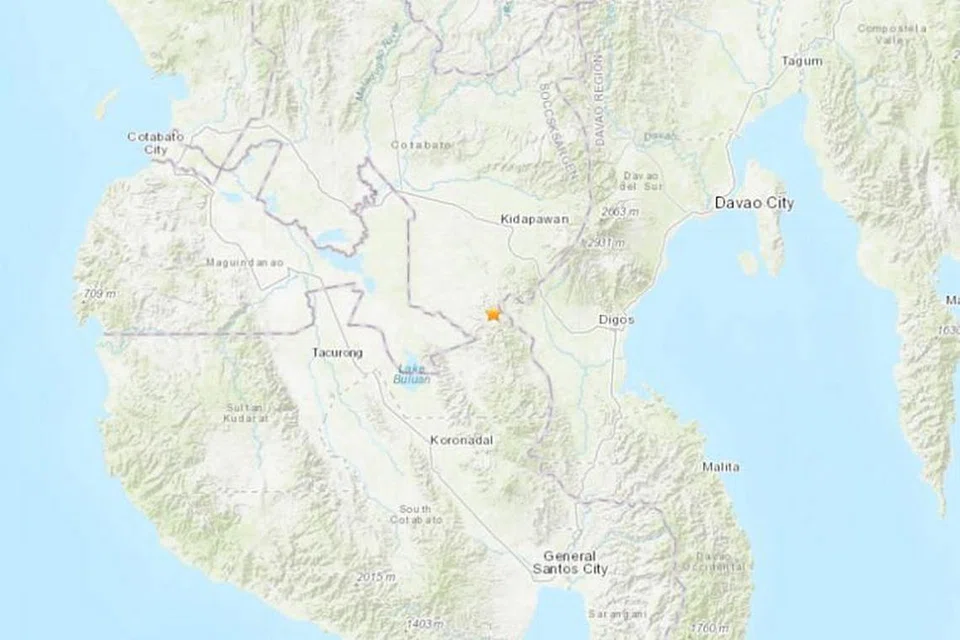 Gempa bumi melanda selatan Filipina. - Foto GAMBAR TANGKAP LAYAR USGS