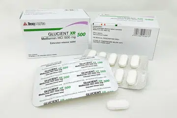 DITARIK BALIK: Tiga versi ubat metformin yang terjejas ialah Glucient XR Tablet 500 mg (gambar); Meijumet Prolonged Release Tablet dalam versi 750mg dan 1,000 mg. - Foto HSA