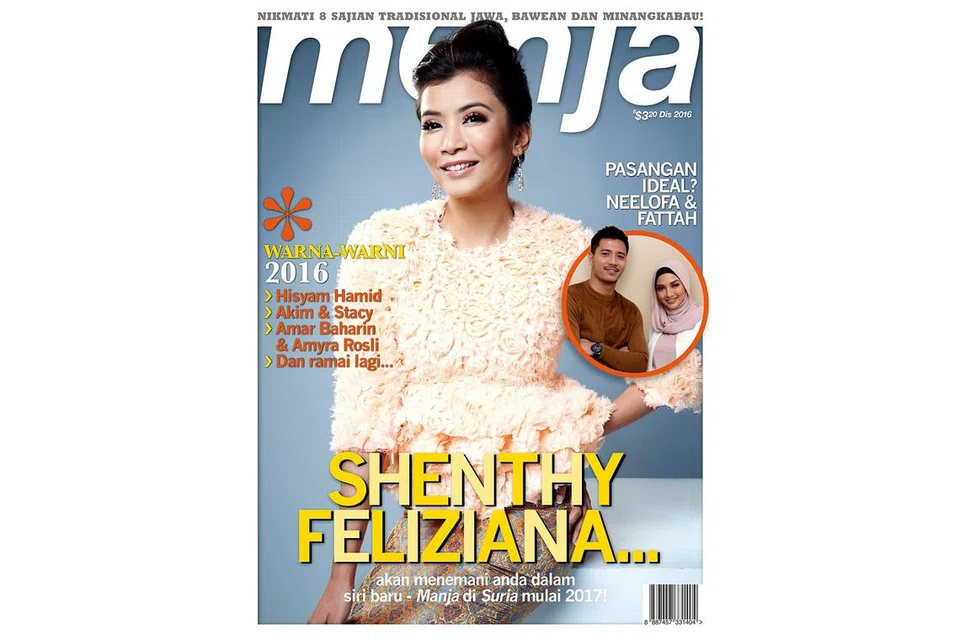 EDISI TERAKHIR: Selebriti Shenthy Feliziana menghiasa muka depan edisi terakhir Manja pada bulan Disember lalu. - Foto MEDIACORP