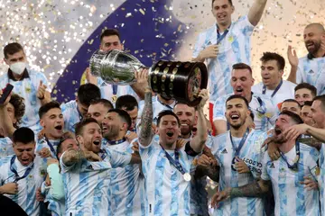 JUARA LALU: Pasukan Argentina merupakan juara Copa America 2021 selepas menewaskan Brazil dalam final.