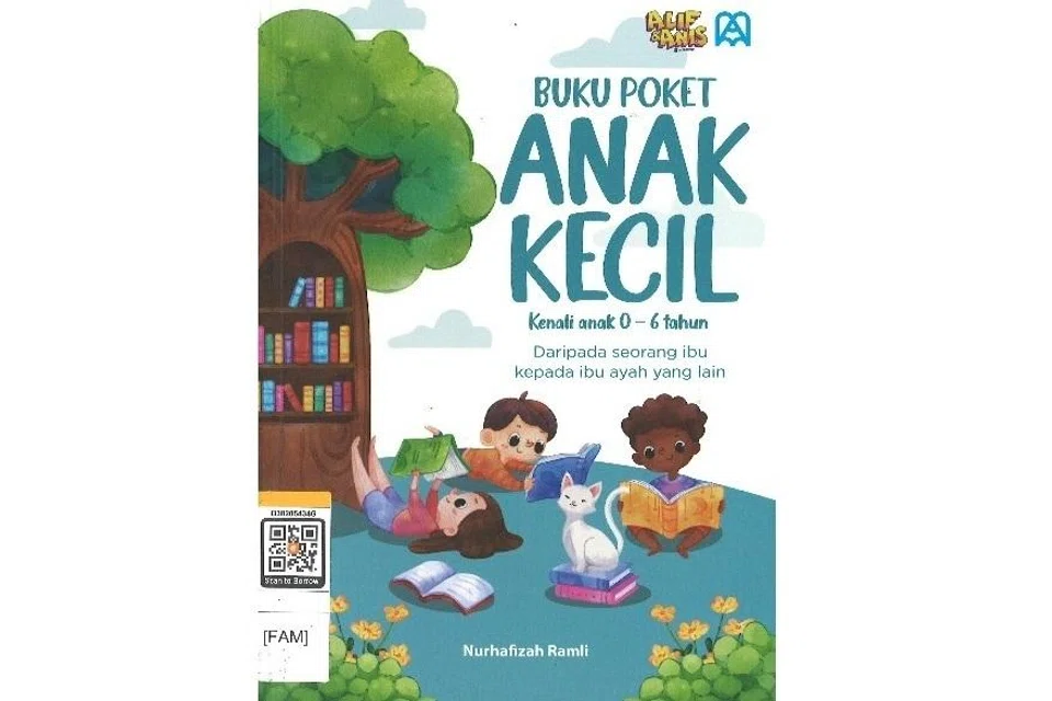 Buku Poket Anak Kecil
Nombor Panggilan: 649.1 NUR -[FAM]

Buku poket ini merupakan buku panduan perkembangan dan psikologi anak kecil khas untuk ibu bapa muda atau pasangan yang bakal menimang cahaya mata. Ia ditulis khas oleh ahli psikologi perkembangan untuk ibu bapa dalam membantu ibu bapa memahami setiap komponen perkembangan anak dari lahir hingga si kecil berusia enam tahun.