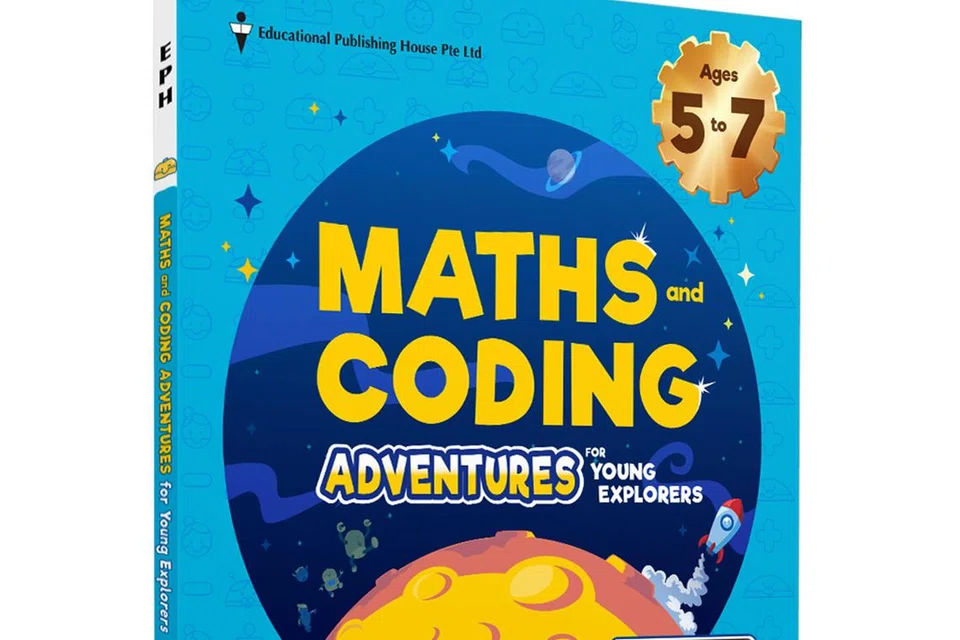 Buku kegiatan ‘Maths And Coding Adventures For Young Explorers’ disyorkan untuk kanak-kanak berumur lima hingga tujuh tahun.