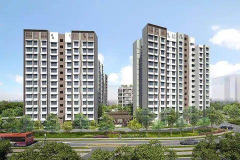 Lakaran artis bagi projek flat Tampines Nova yang menawarkan 255 unit flat dua bilik fleksi dan empat bilik, di tengah-tengah Tampines Central.