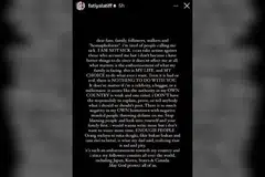 LUAH PERASAAN: Fathia meluahkan perasaan melalui hantaran Instagram Story dan mendakwa siapapun dirinya, mereka tidak berhak menilai atau mencampuri urusan peribadinya.
