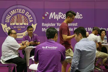 Kios MyRepublic di IT Show 2016 di Pusat Konvensyen dan Pameran Suntec pada 11 Mac 2016. 