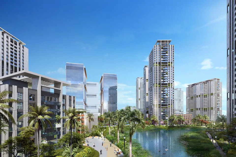 Gambaran artis bagaimana perumahan tepi laut mungkin dibina di kawasan Limbungan Sembawang.