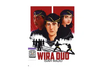 'WIRA DUO': Kisah Nik dan Den menghidangkan pembaca tentang pelbagai pengetahuan berkaitan seni persilatan dan kehidupan remaja yang sedang membina jati diri, sekali gus menjadi anggota masyarakat yang berguna. Klik kod QR untuk dapatkan cara meminjam. - Foto NLB