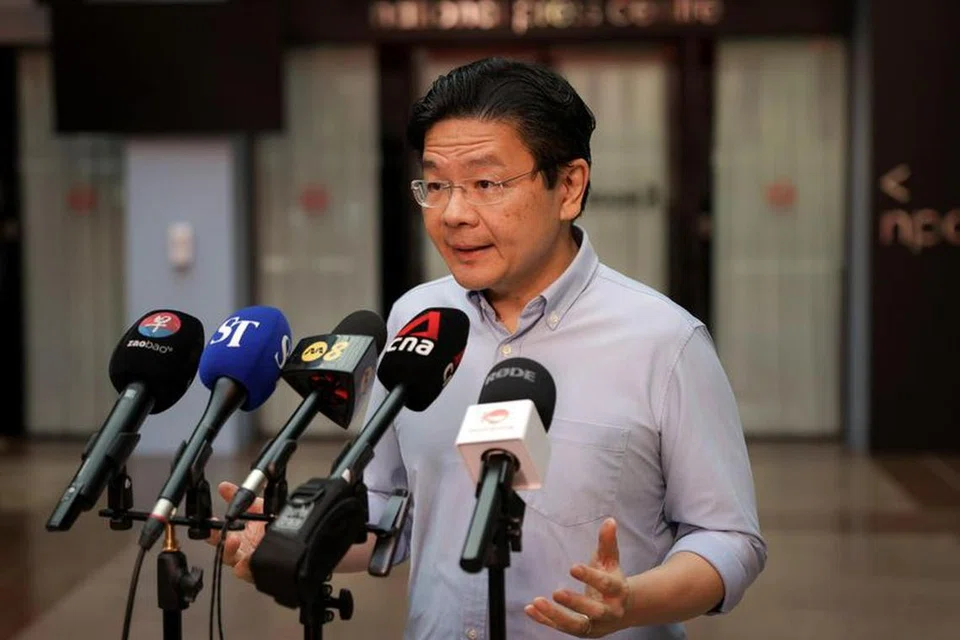 TEMU MEDIA: Encik Lawrence Wong bertemu media pada Rabu bagi memberi kenyataan berkaitan kes siasatan CPIB melibatkan Encik S Iswaran.