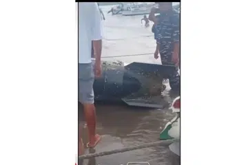 Objek sepanjang 3.7 meter dan berdiameter 65 sentimeter itu ditemui oleh nelayan pada Isnin kira-kira 10 kilometer dari pulau pelancongan terkenal Gili Trawangan di Nusa Tenggara Barat, menurut Tentera Laut Indonesia. 