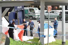 TEMPAT KEJADIAN: Inilah tempat kemalangan di Ang Mo Kio yang meragut nyawa Cik Mariam Atom, apabila beliau terperangkap di bawah bas, dan meninggal dunia di tempat kejadian. - Foto WANBAO