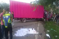 Malaysia, Sabah, kemalangan, accident, lorry, motorbike