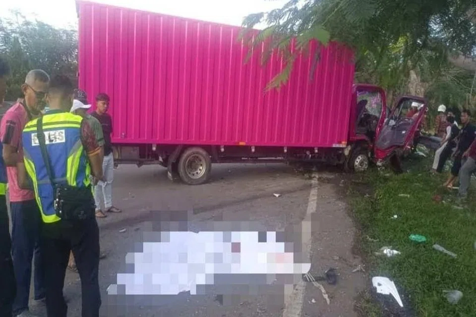 Malaysia, Sabah, kemalangan, accident, lorry, motorbike