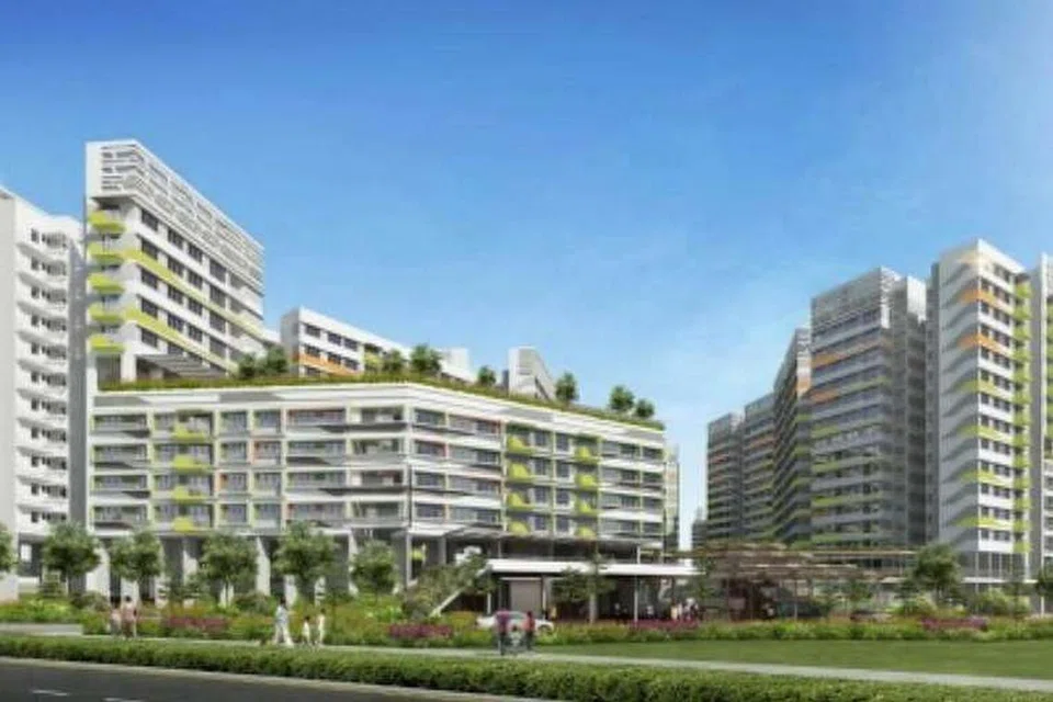 gambaran artis tentang Tampines GreenVerge di Tampines Avenue 6.
