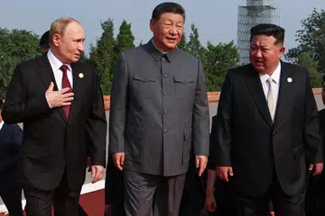 Presiden Xi, Vladimir Putin, Kim Jong Un