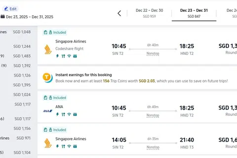 Contoh perbandingan harga syarikat penerbangan berbeza.