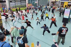 Satu ‘flash mob’ silat atau persembahan silat beramai dan serentak diadakan di hadapan pintu masuk pusat beli-belah Lot One pada petang 8 September sempena sambutan Bulan Bahasa.