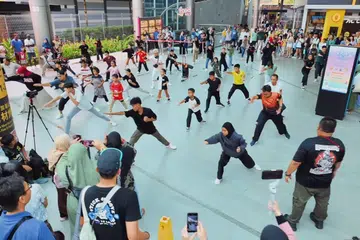 Satu ‘flash mob’ silat atau persembahan silat beramai dan serentak diadakan di hadapan pintu masuk pusat beli-belah Lot One pada petang 8 September sempena sambutan Bulan Bahasa.
