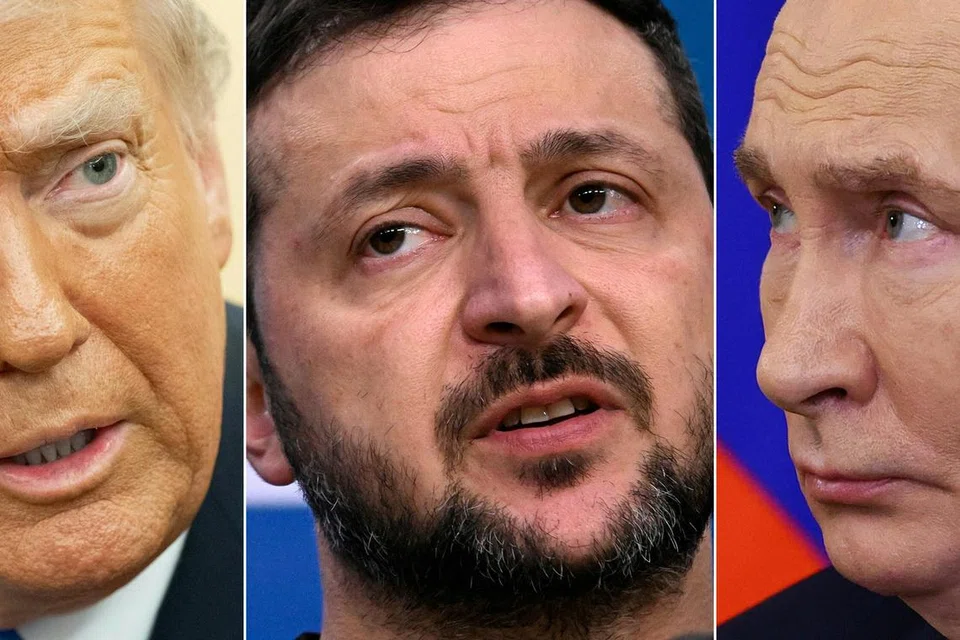 Presiden Amerika Syarikat Donald Trump (kiri) menghubungi Presiden Russia Vladimir Putin (kanan) dan Presiden Ukraine Volodymyr Zelensky untuk berbincang mengenai keadaan perang di Ukraine.