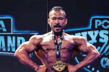 RAIH KEJUARAAN: Muhammad Harith Rio Dinie Mokhalil memenangi pertandingan Persatuan Budaya Fizikal (PCA) Terbuka Bangkok bagi kategori Bina Badan Klasik.