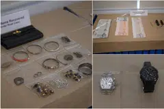 Polis menemui semula dua jam tangan bernilai sekitar $8,800 kesemuanya, sebuah beg kantung berjenama bernilai sekitar $5,000, wang tunai kira-kira $3,570 dan pelbagai jenis barang kemas. 