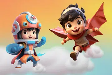 KARYA IMAGINASI: Kanak-kanak boleh mencipta avatar adiwira mereka menggunakan alat berkuasa AI yang dibangunkan oleh NTUC First Campus.