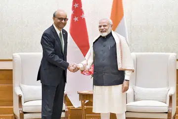 TAHNIAH DARI INDIA: Perdana Menteri India, Encik Narendra Modi, antara para pemimpin dunia pertama mengutuskan ucapan tahniah kepada Encik Tharman Shanmugaratnam atas kemenangannya dalam Pilihan Raya Presiden 2023.