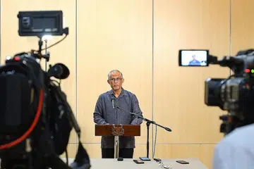 RUMUS HASIL DIALOG: Menteri Bertanggungjawab bagi Ehwal Masyarakat Islam Masagos Zulkifli Masagos Mohamad menemui media selepas menyertai dialog antara Perdana Menteri Lee Hsien Loong dengan pemimpin masyarakat. - Foto MCI