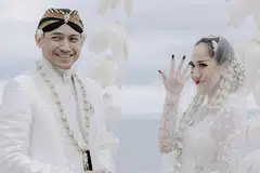 Bunga Citra Lestari di hari pernikahannya dengan usahawan, Tiko Aryawardhana, pada 2 Disember 2023 di Bali.