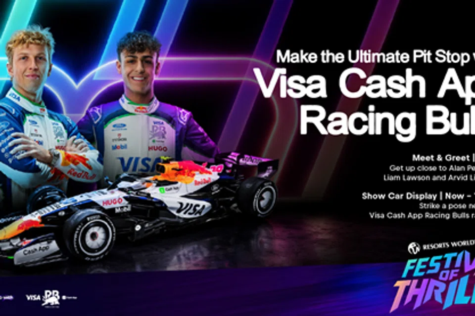 Peminat boleh bertemu pemandu Visa Cash App Racing Bulls Liam Lawson, Arvid Lindblad, di WEAVE, Reworts World Sentosa ataupun di ION Orchard pada 7 Oktober.