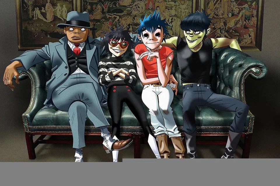 GORILLAZ: Muncul sebagai band maya dengan empat watak animasi, (dari kiri) Russel Hobbs, Noodle, Stuart '2-D' Pot dan Murdoc Niccals. - Foto WARNER MUSIC