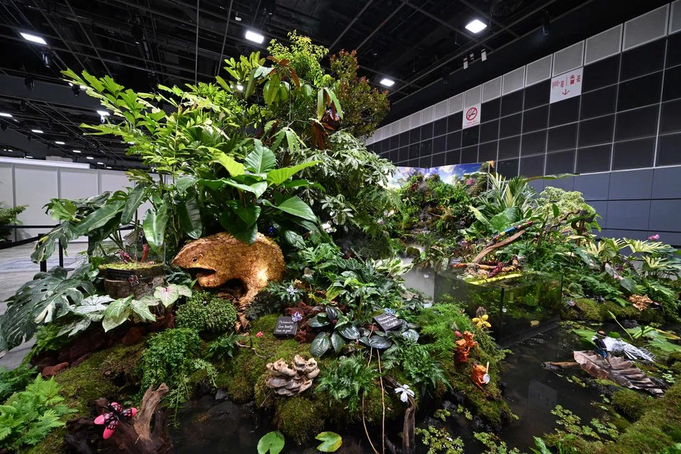 Paparan kebun ‘Funtastical Forest’ yang dibina oleh pasukan Daerah South East yang dipamerkan di Pusat Konvensyen dan Pameran Suntec Singapura dari 3 hingga 11 Ogos.