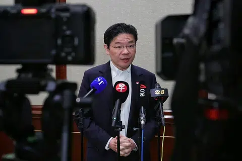 Perdana Menteri, Encik Lawrence Wong bercakap kepada media dari Singapura pada 28 Mac untuk menggulung lawatannya ke China.