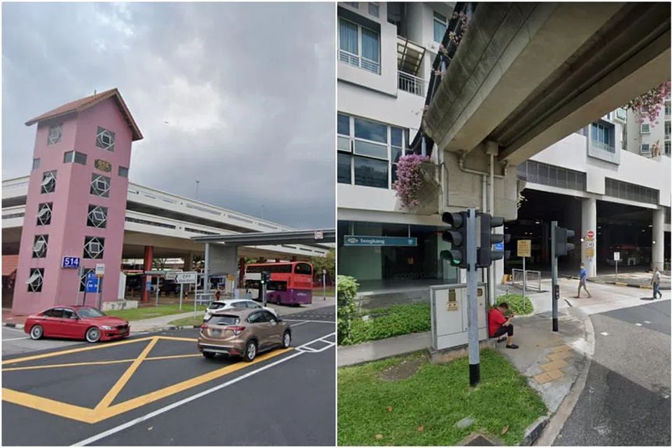 Sembilan kes dikaitkan dengan pusat pertukaran bas Bishan (kiri) sementara 13 kes dikaitkan dengan pusat pertukaran Sengkang. 