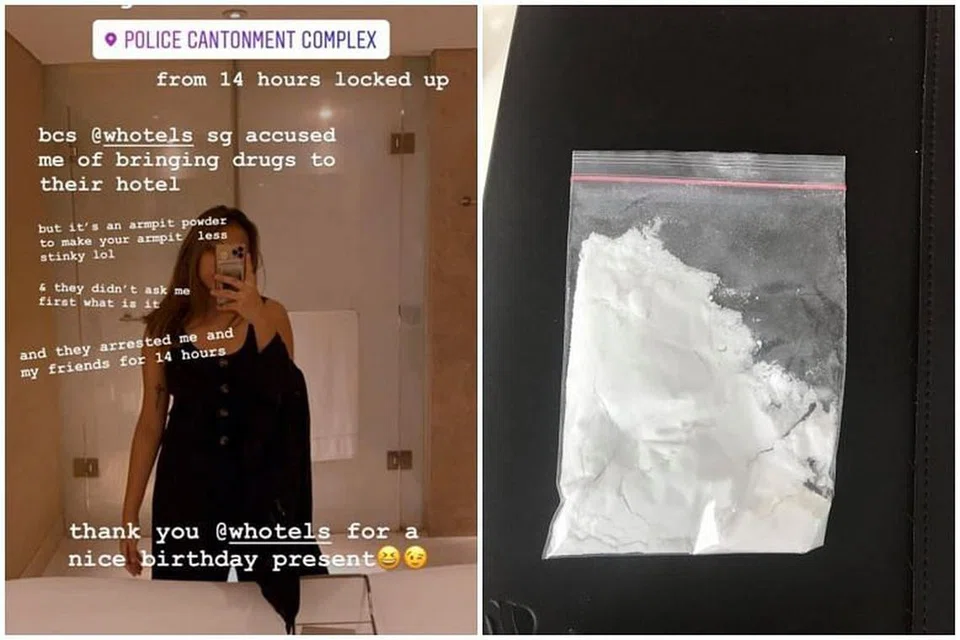 Cik Sharonia Paruntu berkata beliau ditahan selama 14 jam kerana bedak deodoran yang dibawanya ke W Singapore disalah anggap sebagai dadah oleh kakitangan hotel. - Foto STANLEY PARUNTU/FACEBOOK
