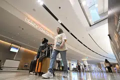 DAFTAR MASUK AWAL: Sekitar 14,000 pengunjung telah memilih untuk mendaftar masuk lebih awal bagi penerbangan mereka di Jewel Lapangan Terbang Changi pada Mei 2023.