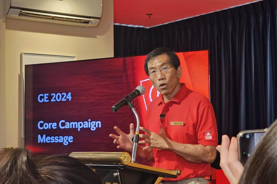 Setiausaha Agung Parti Demokratik Singapura (SDP), Dr Chee Soon Juan, mengumumkan fokus kempen bagi Pilihan Raya Umum (GE) 2024. 