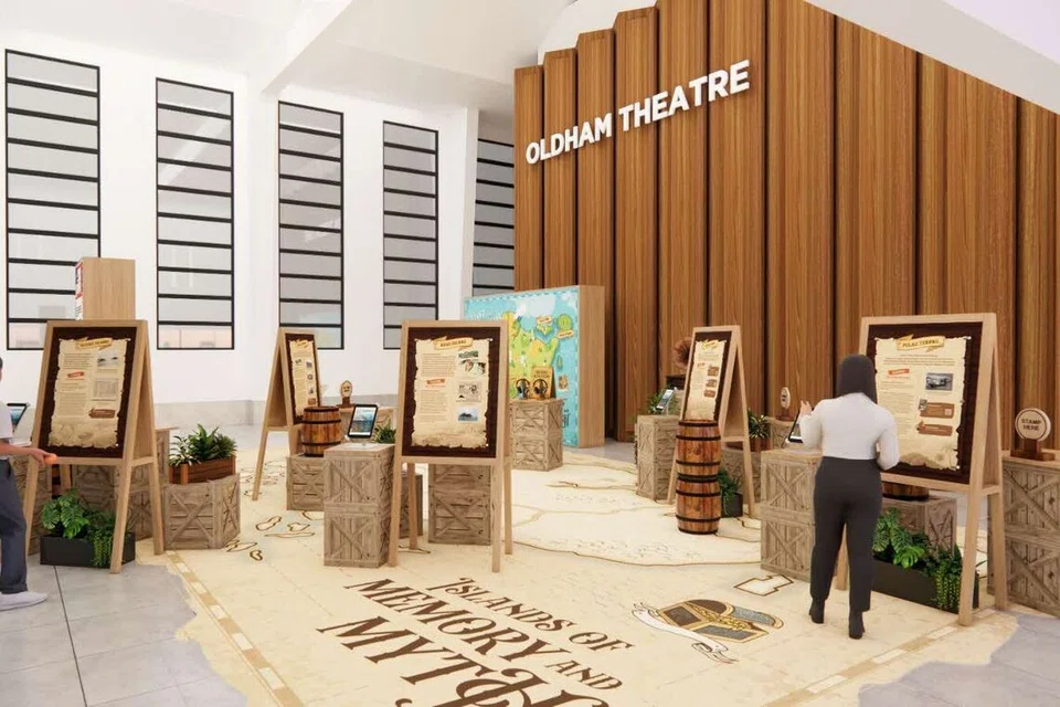 Pameran Pulau-Pulau Memori dan Mitos ini mengubah kawasan atrium Arkib Negara Singapura menjadi peta interaktif di mana setiap persinggahan menyingkap legenda tempatan yang berbeza.