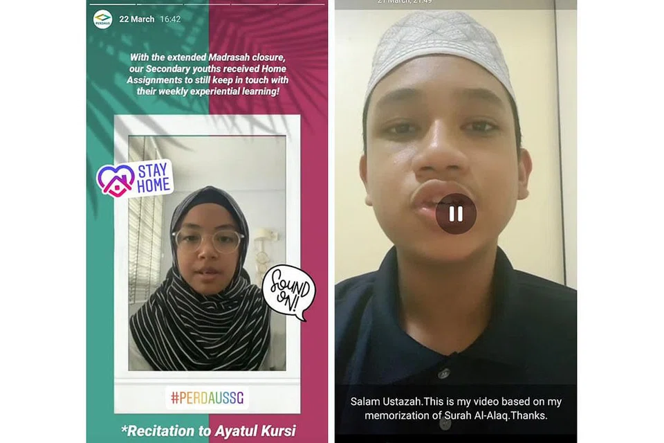 TETAP DAPAT TERUS BELAJAR: Para pelajar pusat pengajian Imad Perdaus ini telah menggunakan wadah dalam talian untuk meneruskan pengajian masing-masing. - Foto IMAD PERDAUS