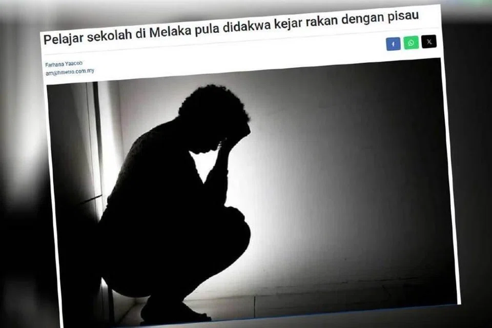 buli, kejar rakan dengan pisau, pelajar