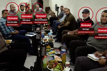PEMIMPIN HAMAS JADI SASARAN: Gambar dengan bulatan merah menunjukkan pemimpin Hamas yang dilaporkan telah dihapuskan tentera Israel.