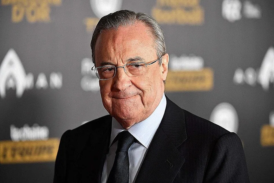 MASIH DITERUSKAN: Presiden Real Madrid Florentino Perez berkata rancangan bagi Liga Super Eropah (ESL) hanya tertunggak dan belum lagi terhapus. - Foto fail