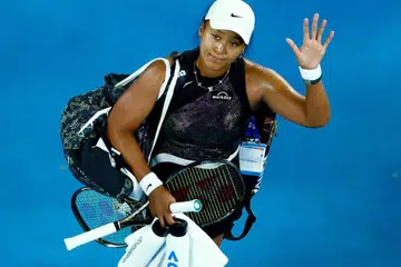 KEMBALI BERAKSI: Naomi Osaka melambai kepada penonton selepas tewas kepada Caroline Garcia 6-4, 7-6 (7-2) dalam  pusingan pertama Terbuka Australia di Melbourne Park pada 15 Januari.