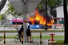 woodlands, kebakaran, scdf, bas smrt