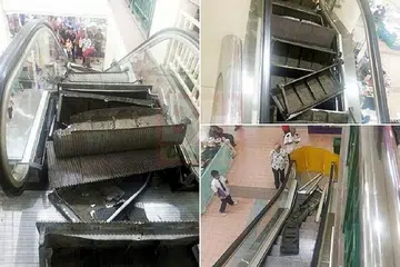 ESKALATOR MELETUP: Beginilah keadaan eskalator yang rosak selepas meletup di Pusat Beli-Belah Pandan Kapital di Pandan Indah, Kuala Lumpur. - Foto NSTP