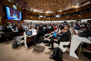 Wakil pelbagai negara menghadiri hari pembukaan Perhimpunan Kesihatan Sedunia (WHA) tahunan di Geneva pada 27 Mei.