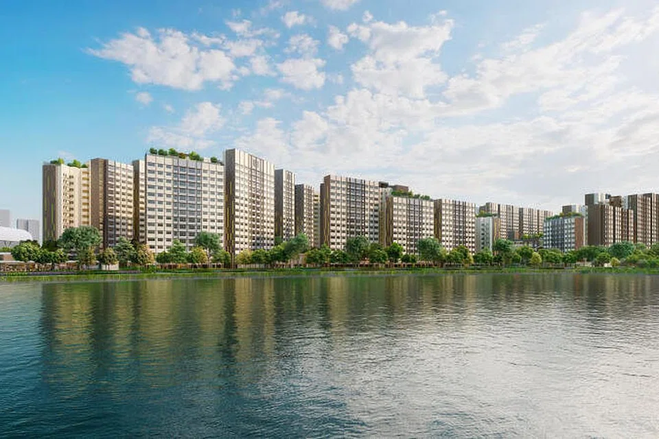 PROJEK TRANSFORMASI PEMBINAAN HDB: Gambaran pelukis di Garden Waterfront I dan II@Tengah. 