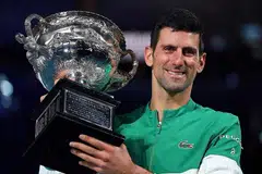 MENANG SEMBILAN KALI: Djokovic juga juara Terbuka Australia 2021. - Foto fail
