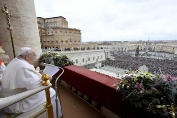 SERU KEMBALIKAN KEAMANAN: Dalam ucapan Hari Krismasnya, Paus Francis menyeru ditamatkan peperangan di Gaza dan beberapa negara di dunia yang dilanda konflik, seperti Ukraine, Syria, Yaman, Lebanon, Armenia dan Azerbaijan. 