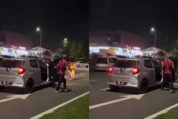 Dalam klip video berdurasi 22 saat itu, pemandu wanita terbabit membuka pintu sebelum lelaki yang memakai baju merah cuba mencederakannya kerana dikatakan melanggar anak perempuannya.